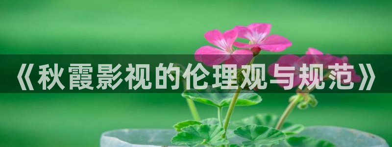 红叶影城今日影讯：《秋霞影视的伦理观与规范》